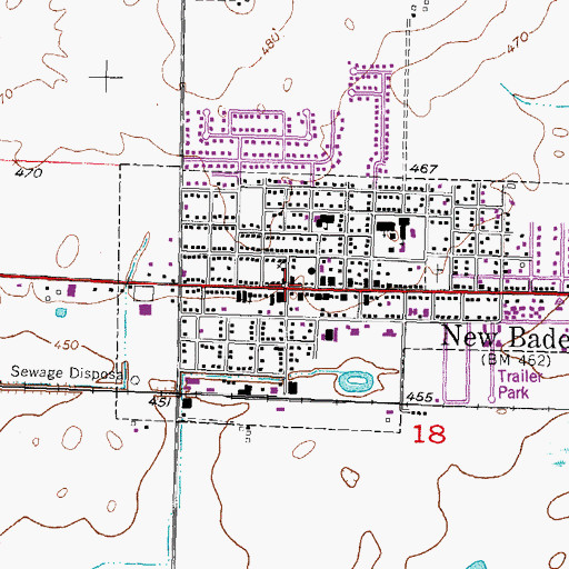 Topographic Map of New Baden, IL