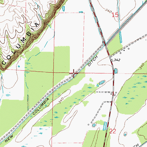 Topographic Map of New Columbia Ditch, IL