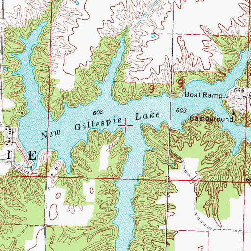 Topographic Map of New Gillespie Lake, IL