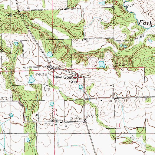 Topographic Map of New Goshen Cemetery, IL