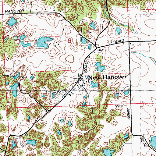 Topographic Map of New Hanover, IL