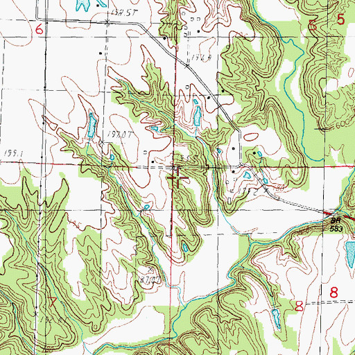 Topographic Map of New Harmony School (historical), IL