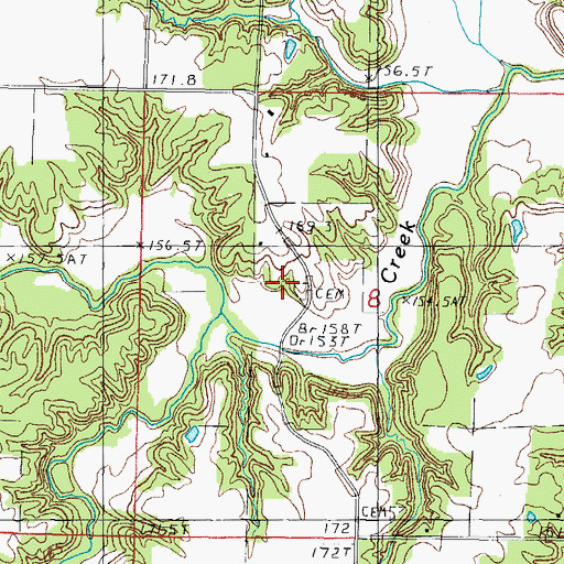 Topographic Map of New Hope Cemetery, IL