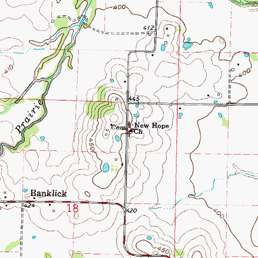 Topographic Map of New Hope Church, IL