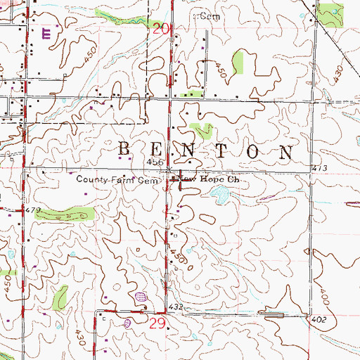 Topographic Map of New Hope Church, IL