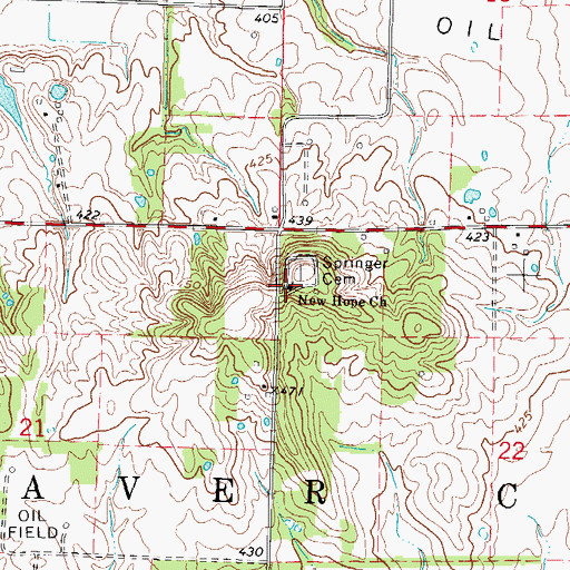 Topographic Map of New Hope Church, IL
