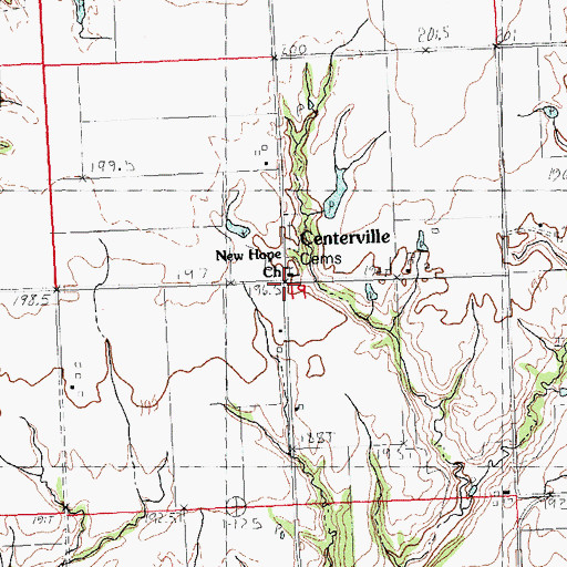 Topographic Map of New Hope Church, IL