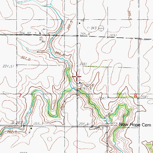 Topographic Map of New Hope School (historical), IL