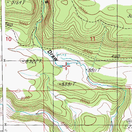 Topographic Map of Bottom Spring, AZ