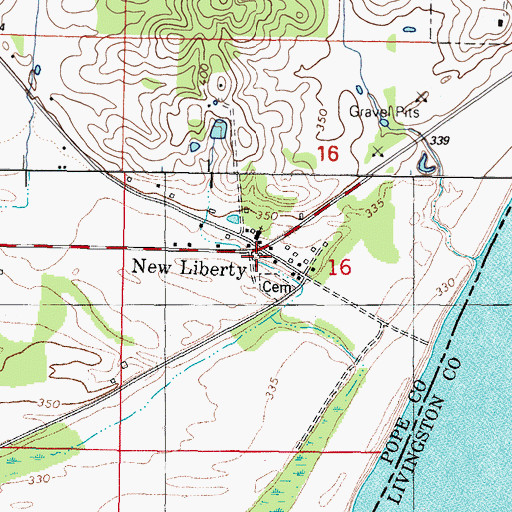 Topographic Map of New Liberty, IL