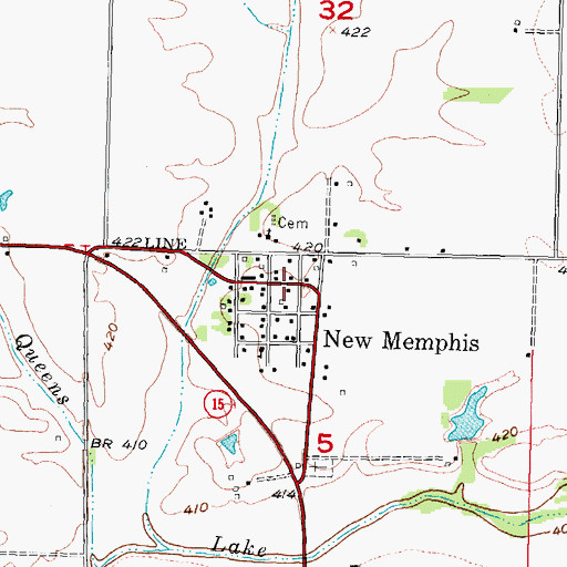 Topographic Map of New Memphis, IL