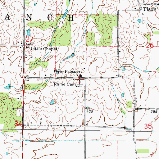 Topographic Map of New Prospect Church, IL