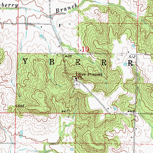 Topographic Map of New Prospect Church, IL