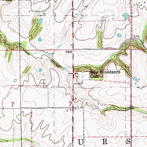 Topographic Map of New Providence Cemetery, IL