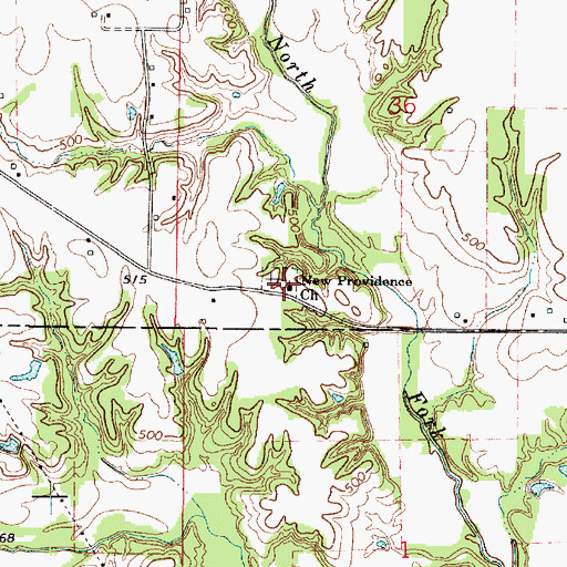 Topographic Map of New Providence Church, IL