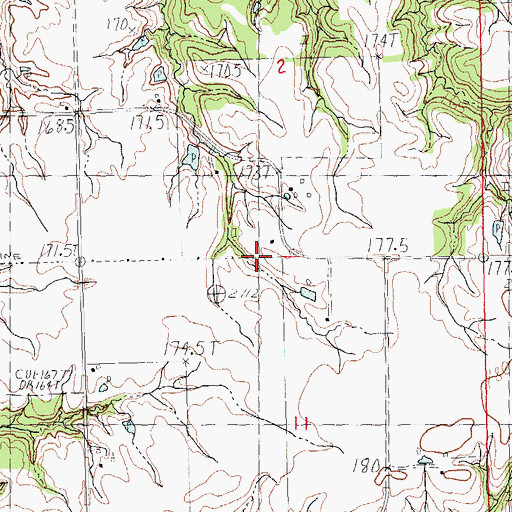 Topographic Map of New School (historical), IL