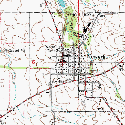 Topographic Map of Newark, IL