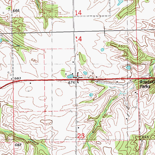 Topographic Map of Newburg School (historical), IL