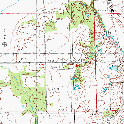 Topographic Map of Newbury School (historical), IL