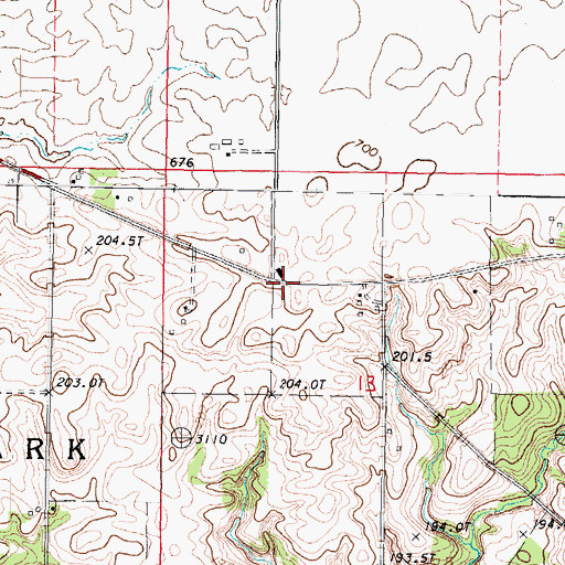 Topographic Map of Newell School (historical), IL