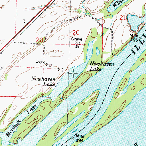 Topographic Map of Newhaven Lake, IL