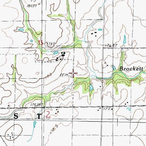Topographic Map of Newman Cemetery, IL