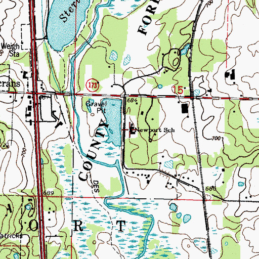 Topographic Map of Newport Elementary School, IL