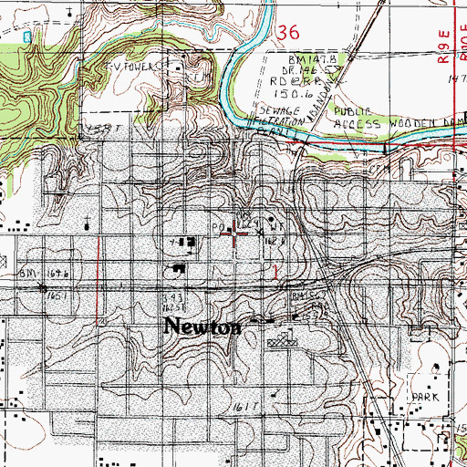 Topographic Map of Newton, IL