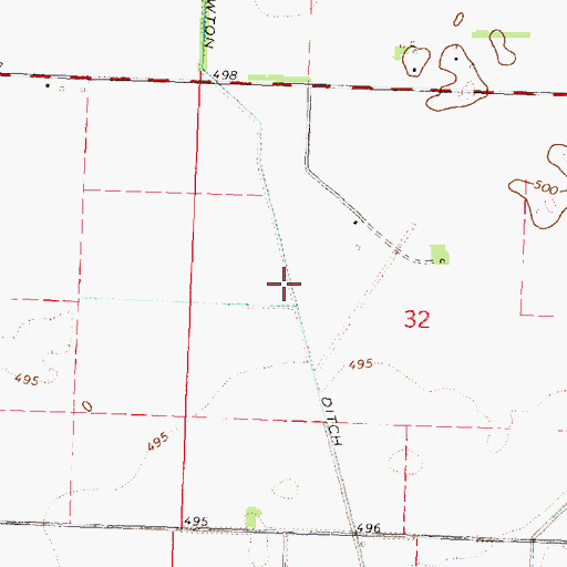 Topographic Map of Newton Ditch, IL