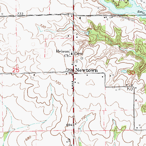 Topographic Map of Newtown, IL
