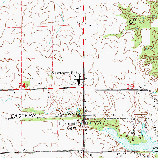 Topographic Map of Newtown Middle School, IL