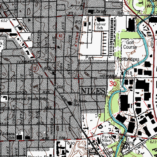 Topographic Map of Niles, IL