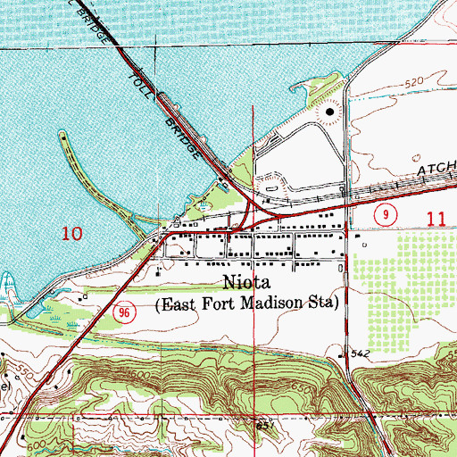 Topographic Map of Niota, IL