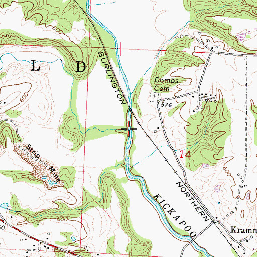 Topographic Map of Nixon Run, IL