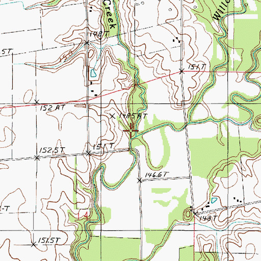Topographic Map of No Business Creek, IL