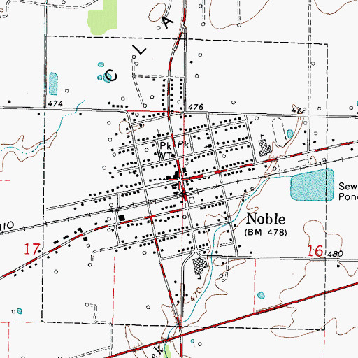 Topographic Map of Noble, IL