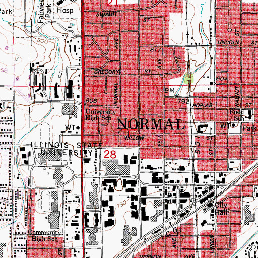 Topographic Map of Normal, IL