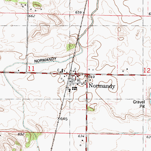 Topographic Map of Normandy, IL