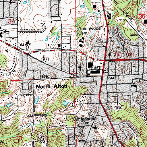 Topographic Map of North Alton, IL
