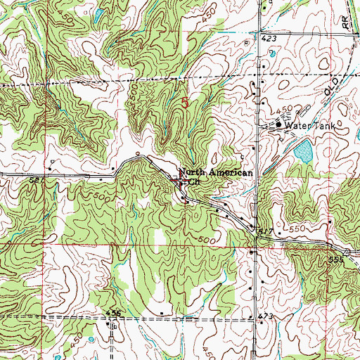 Topographic Map of North American Church, IL