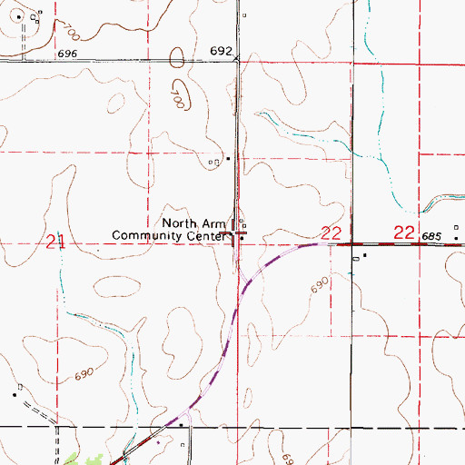 Topographic Map of North Arm Community Center, IL