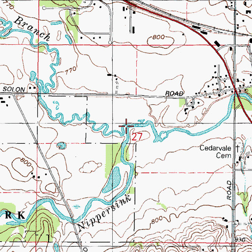 Topographic Map of North Branch Nippersink Creek, IL