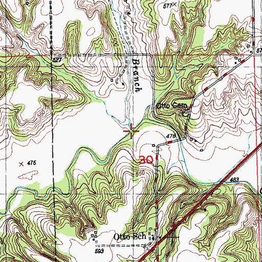 Topographic Map of North Branch Otter Creek, IL