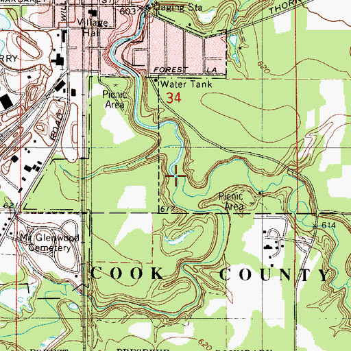 Topographic Map of North Creek, IL