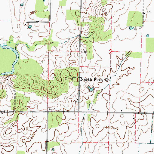 Topographic Map of North Fork Church, IL