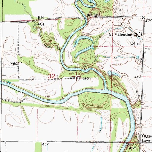 Topographic Map of North Fork Embarras River, IL