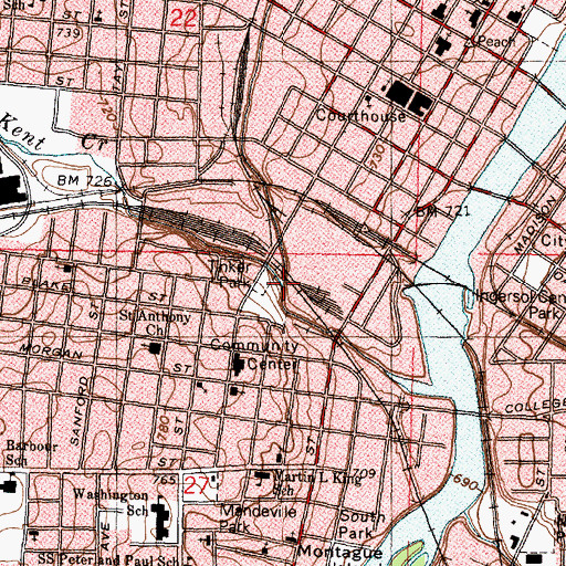 Topographic Map of North Fork Kent Creek, IL