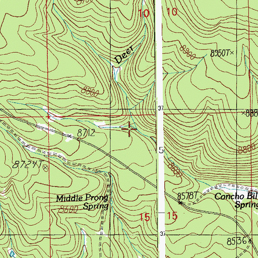 Topographic Map of Lou Tank, AZ