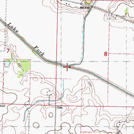Topographic Map of North Fork Lake Fork, IL