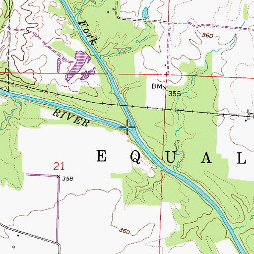 Topographic Map of North Fork Saline River, IL